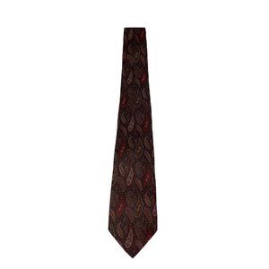 Vintage Gucci Dark Maroon Paisley Comfort Lightweight Horsebit Silk Neck Tie